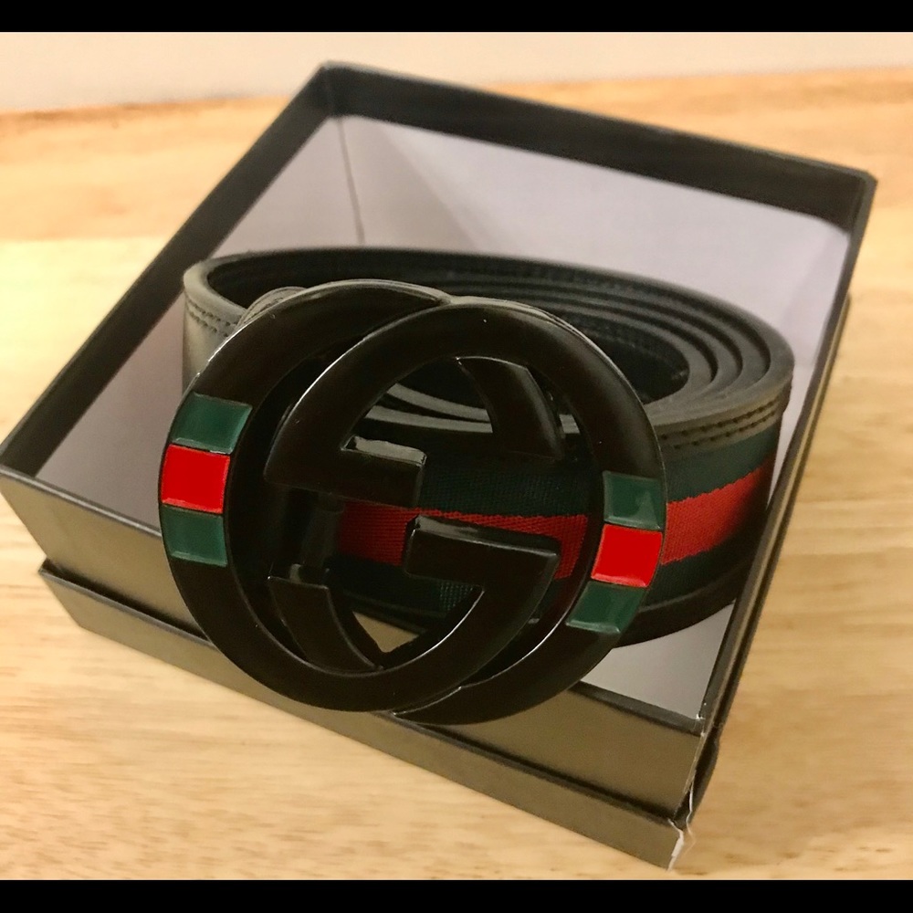 Gucci belt gg interlock belt new in box red green